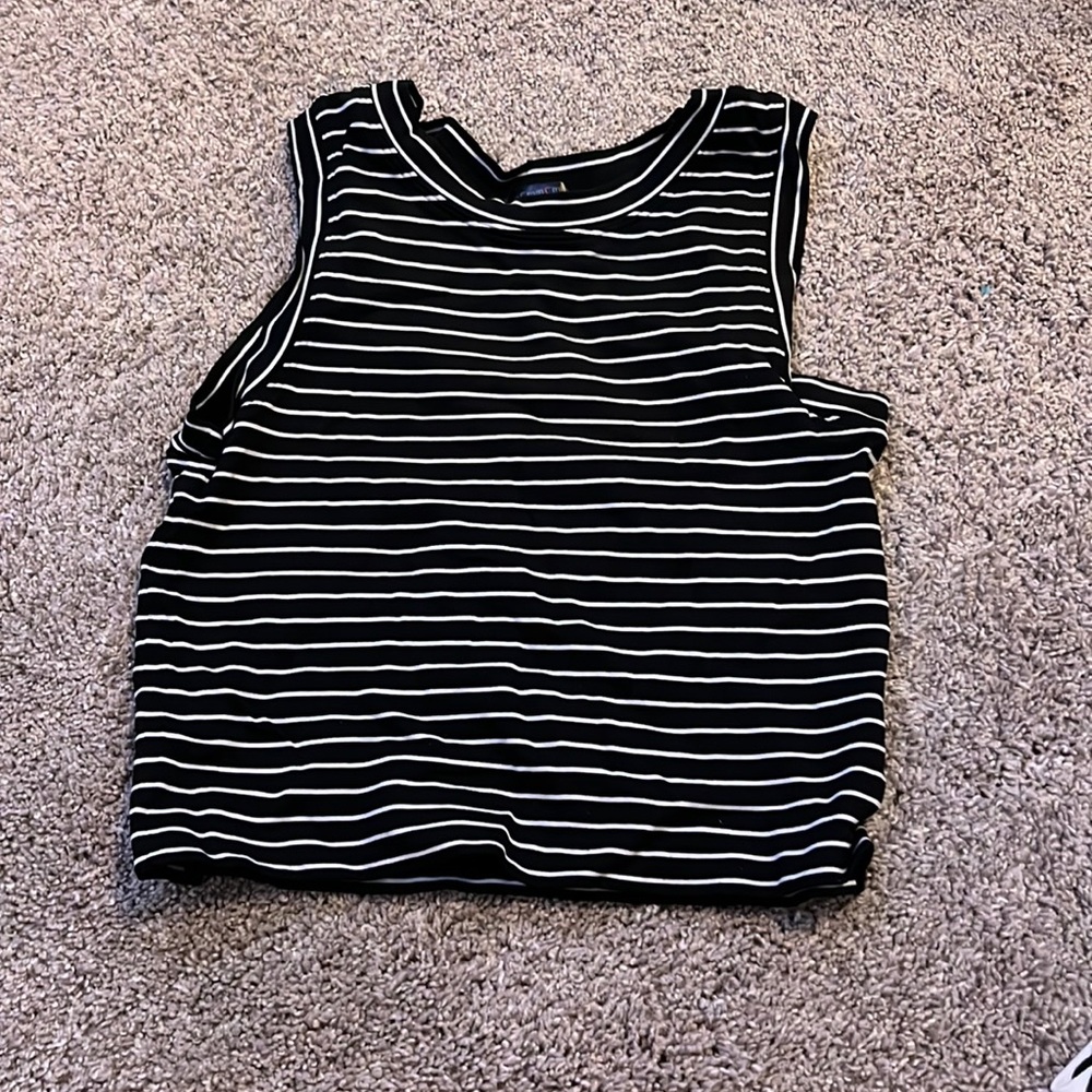Black and white striped tank top
